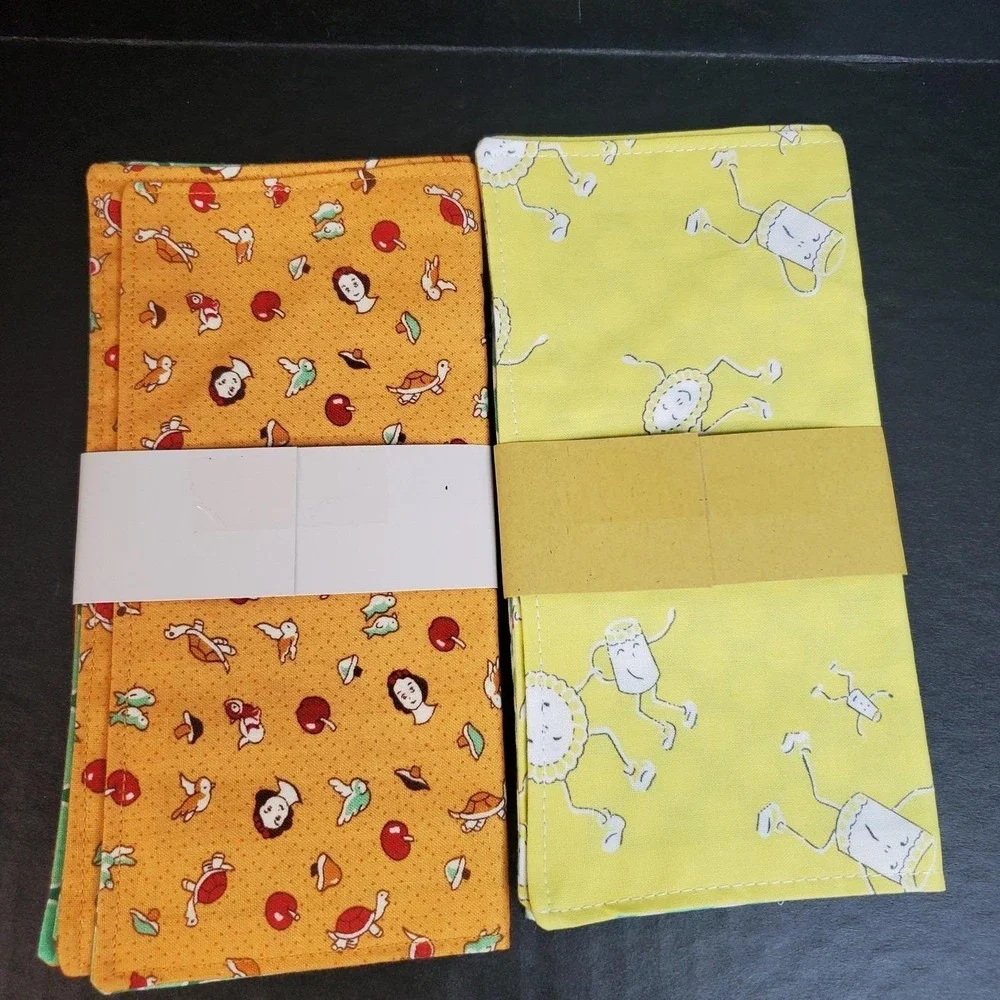Cotton‎ Novelty Fabric Napkins Vintage Retro Toys, 4 X 2ct Reusable Hand Towels